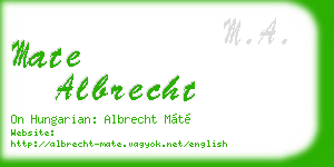 mate albrecht business card