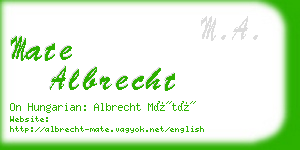 mate albrecht business card